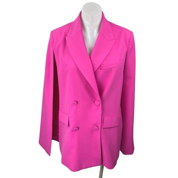 Zara Women's Pink Long Sleeve Collar Double Breasted Blazer Coat Jacket Size XS - Picture 1 of 7